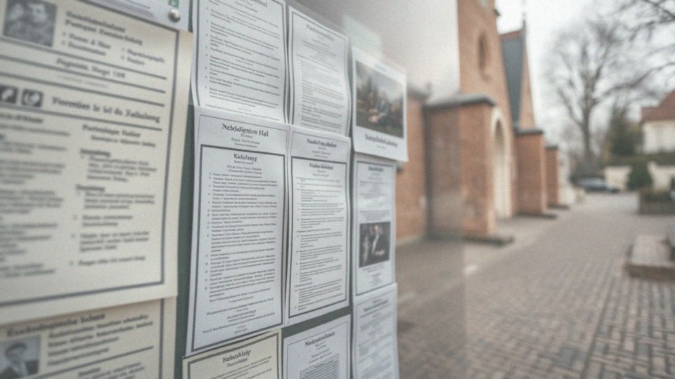 Jak lokalne kościoły ogłaszają daty pogrzebów?