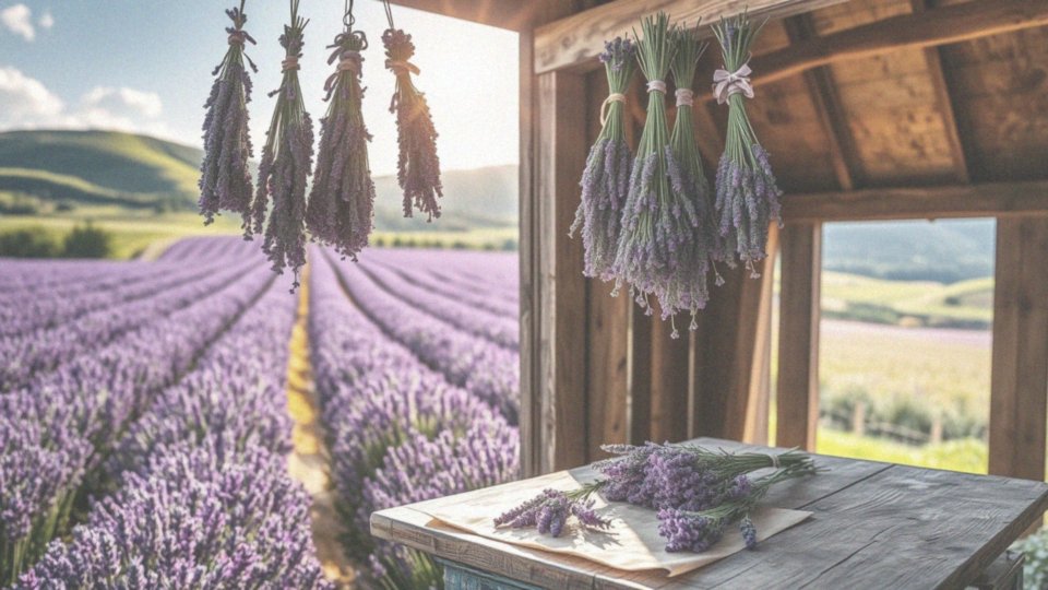 Jakie są metody suszenia i zbierania kwiatów lawendy?
